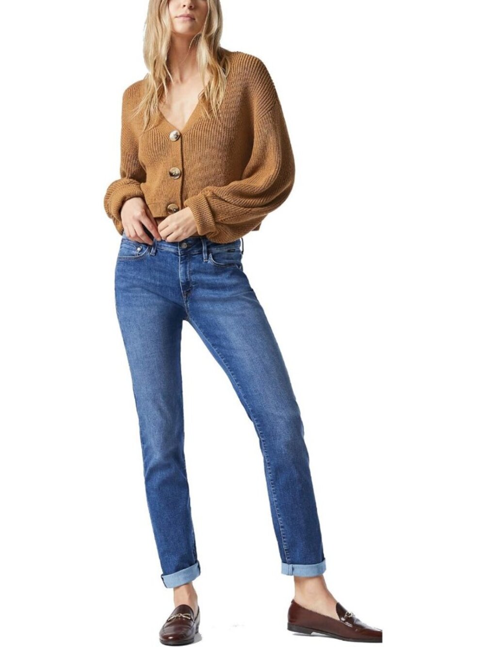 Mid Rise Slim Boyfriend Jeans - Premium Stretch Denim, Comfortable Fit